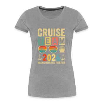 Cruise Team 2026 - Frauen Premium Bio T-Shirt - Grau meliert - Vorne - Mia (176cm)