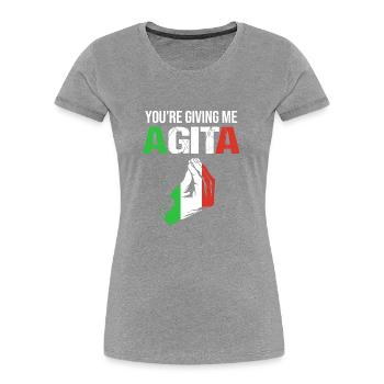 Italienisch Italia Italien - Frauen Premium Bio T-Shirt - Grau meliert - Vorne - Mia (176cm)