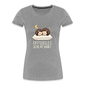 Offizielles Schlafshirt Igel Paar - Frauen Premium Bio T-Shirt - Grau meliert - Vorne - Mia (176cm)
