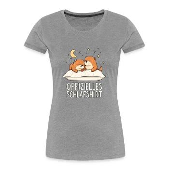 Offizielles Schlafshirt Seeotter Otter Paar - Frauen Premium Bio T-Shirt - Grau meliert - Vorne - Mia (176cm)