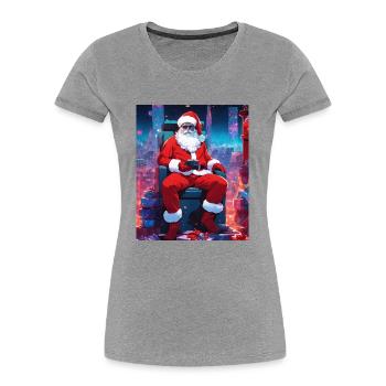 Santa ClausGift Woman, Man, Humorous T-Shirt - Women's Premium Organic T-Shirt - heather grey - Front - Mia (176cm)