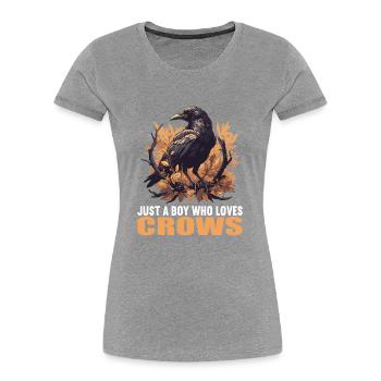 Krähen Krähe - Frauen Premium Bio T-Shirt - Grau meliert - Vorne - Mia (176cm)
