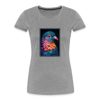 Tauben Taube - Frauen Premium Bio T-Shirt - Grau meliert - Vorne - Mia (176cm)