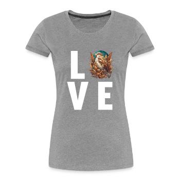 Spatzen Spatz - Frauen Premium Bio T-Shirt - Grau meliert - Vorne - Mia (176cm)