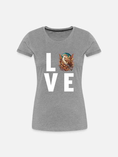 Spatzen Spatz - Frauen Premium Bio T-Shirt - Grau meliert