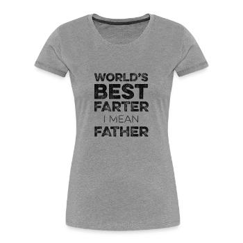 Lustiger Vatertag - der beste Vater der Welt, Vater - Frauen Premium Bio T-Shirt - Grau meliert - Vorne - Mia (176cm)