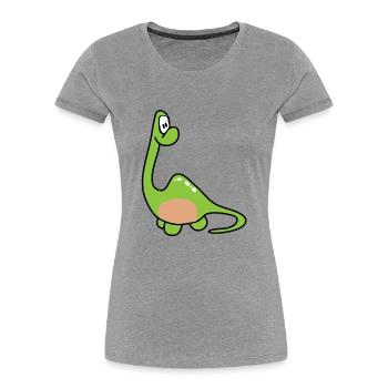 Dinosaures enfants Dino - T-shirt bio Premium Femme - gris chiné - Devant - Mia (176cm)