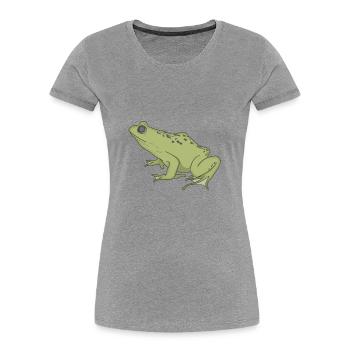 grenouille - T-shirt bio Premium Femme - gris chiné - Devant - Mia (176cm)