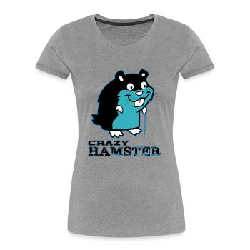Crazy Hamster - Frauen Premium Bio T-Shirt - Grau meliert - Vorne - Mia (176cm)