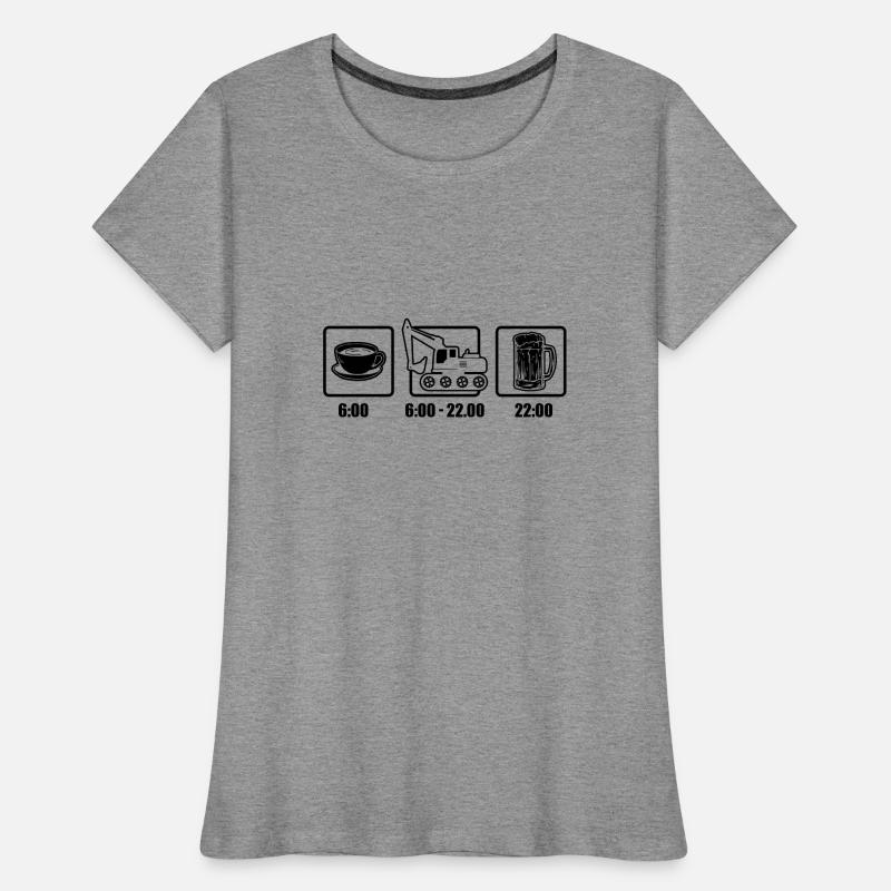 Baggerfahrer Kaffee Bier Frauen Premium Bio T-Shirt