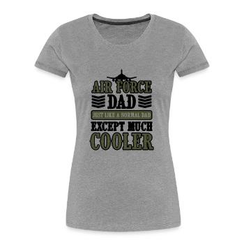 Air Force Papa Pilote USA US Army Armée Amérique Armée - T-shirt bio Premium Femme - gris chiné - Devant - Mia (176cm)