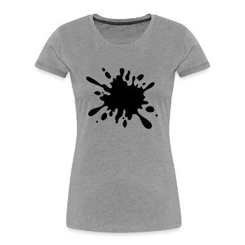goutte - T-shirt bio Premium Femme - gris chiné - Devant - Mia (176cm)