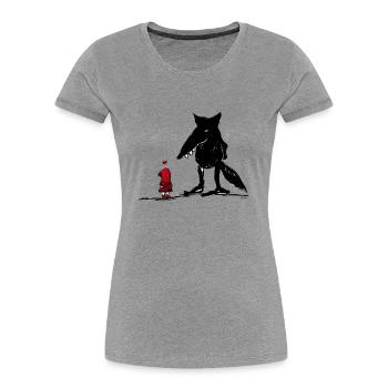 Rotkäppchen - Frauen Premium Bio T-Shirt - Grau meliert - Vorne - Mia (176cm)