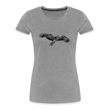 Elegant flying falcon - Women's Premium Organic T-Shirt - heather grey - Front - Mia (176cm)