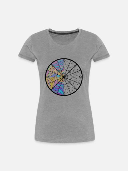 Buntes Mandala - Frauen Premium Bio T-Shirt - Grau meliert