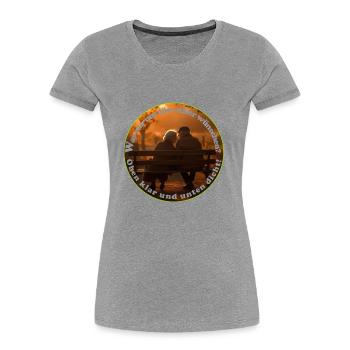 Oben Klar und unten Dicht - Frauen Premium Bio T-Shirt - Grau meliert - Vorne - Mia (176cm)