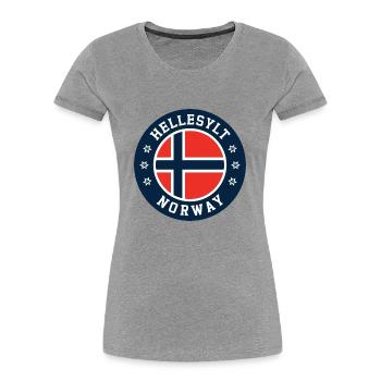 Hellesylt Norway Flag - Women's Premium Organic T-Shirt - heather grey - Front - Mia (176cm)