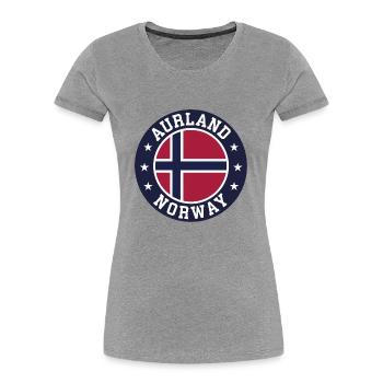 Aurland Norway Flag - Women's Premium Organic T-Shirt - heather grey - Front - Mia (176cm)