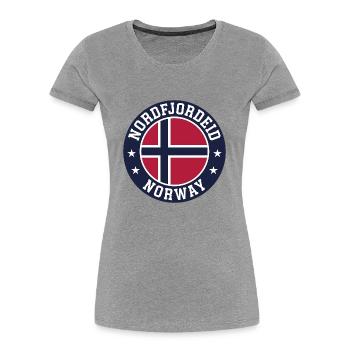Nordfjordeid Norwegen - Frauen Premium Bio T-Shirt - Grau meliert - Vorne - Mia (176cm)