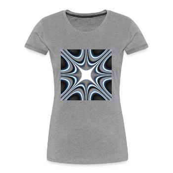 Abstrakte mit verschiedenen Formen und Mustern - Frauen Premium Bio T-Shirt - Grau meliert - Vorne - Mia (176cm)