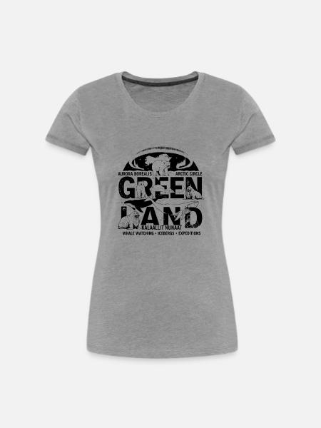 Greenland - Frauen Premium Bio T-Shirt - Grau meliert