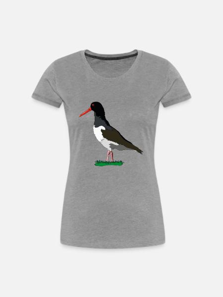 Austernfischer - Frauen Premium Bio T-Shirt - Grau meliert