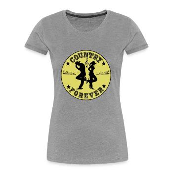 country forever - T-shirt bio Premium Femme - gris chiné - Devant - Mia (176cm)