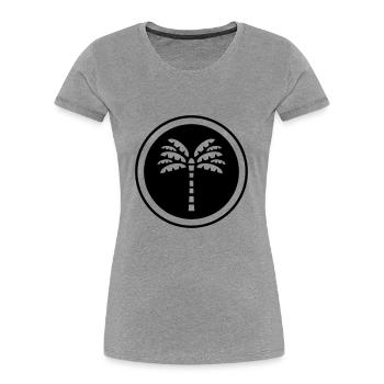 Palm Tree Symbol - Frauen Premium Bio T-Shirt - Grau meliert - Vorne - Mia (176cm)