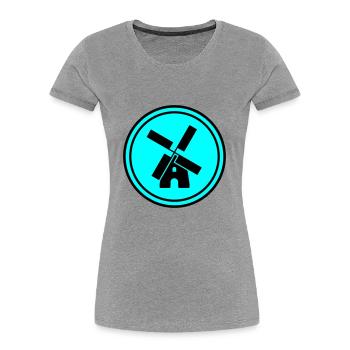 Windmühle Kreis - Frauen Premium Bio T-Shirt - Grau meliert - Vorne - Mia (176cm)
