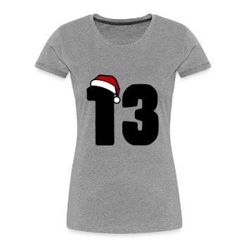 13 Zahl Weihnachten - Frauen Premium Bio T-Shirt - Grau meliert - Vorne - Mia (176cm)