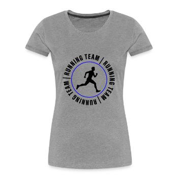 Running Team Marathon Man - Women's Premium Organic T-Shirt - heather grey - Front - Mia (176cm)