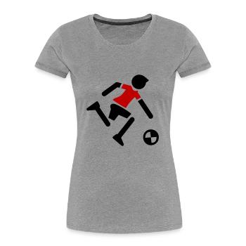 Joueur de football Joueur de football - T-shirt bio Premium Femme - gris chiné - Devant - Mia (176cm)