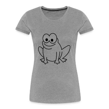 Frog Comic Animal - Women's Premium Organic T-Shirt - heather grey - Front - Mia (176cm)