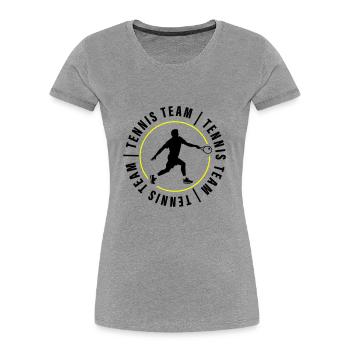 Tennis Team Verein Spieler - Frauen Premium Bio T-Shirt - Grau meliert - Vorne - Mia (176cm)