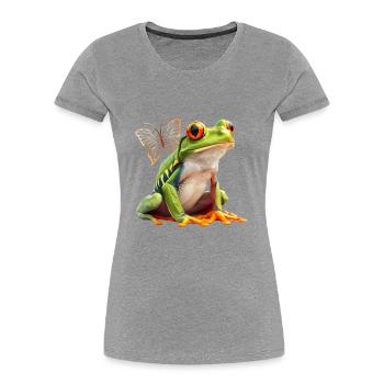 Frog - Women's Premium Organic T-Shirt - heather grey - Front - Mia (176cm)
