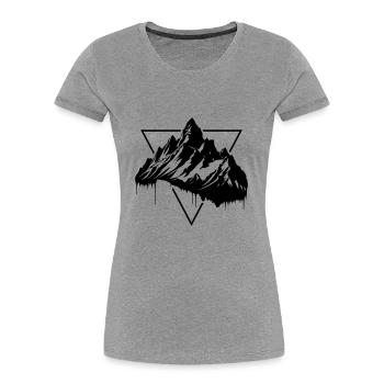 Mountains Symbol Silhouette Nature - Women's Premium Organic T-Shirt - heather grey - Front - Mia (176cm)