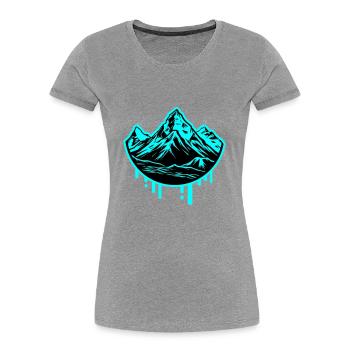 Berge Symbol Mountains - Women's Premium Organic T-Shirt - heather grey - Front - Mia (176cm)