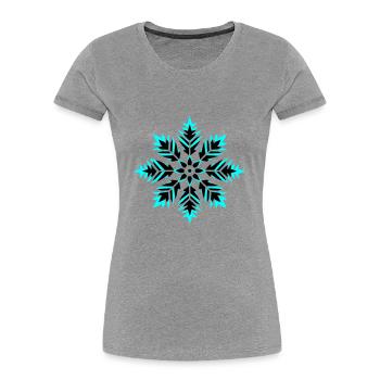 Schneeflocke Icon Winter - Frauen Premium Bio T-Shirt - Grau meliert - Vorne - Mia (176cm)