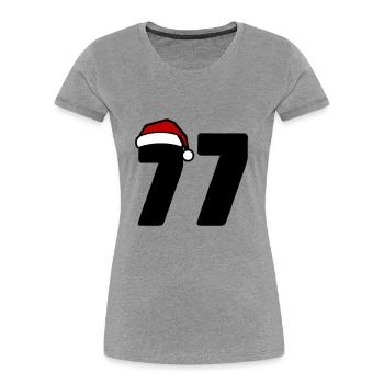77 Zahl Weihnachten - Frauen Premium Bio T-Shirt - Grau meliert - Vorne - Mia (176cm)