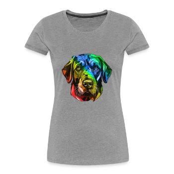 Labrador Dog Head Colorful - Women's Premium Organic T-Shirt - heather grey - Front - Mia (176cm)