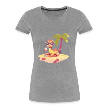 Camel Summer Beach Vacation - Women's Premium Organic T-Shirt - heather grey - Front - Mia (176cm)