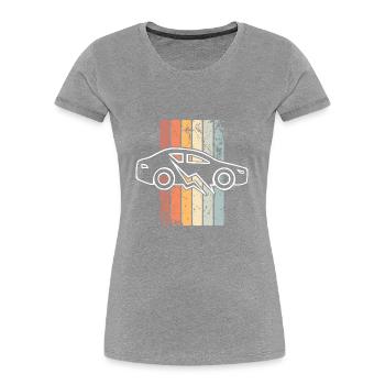 E-Auto Elektroauto - Frauen Premium Bio T-Shirt - Grau meliert - Vorne - Mia (176cm)