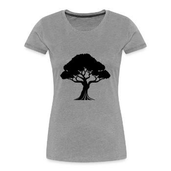 Tree Symbol Silhouette - Women's Premium Organic T-Shirt - heather grey - Front - Mia (176cm)