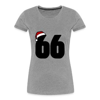 66 Number Christmas - Women's Premium Organic T-Shirt - heather grey - Front - Mia (176cm)