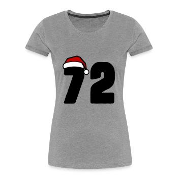 72 Zahl Weihnachten - Frauen Premium Bio T-Shirt - Grau meliert - Vorne - Mia (176cm)