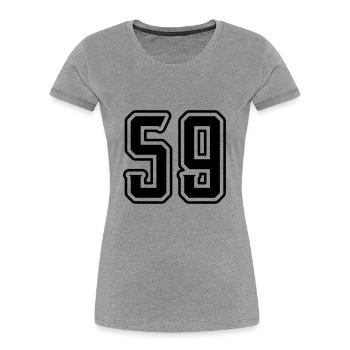 59 Number Symbol - Women's Premium Organic T-Shirt - heather grey - Front - Mia (176cm)