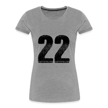 22 number jersey - Women's Premium Organic T-Shirt - heather grey - Front - Mia (176cm)
