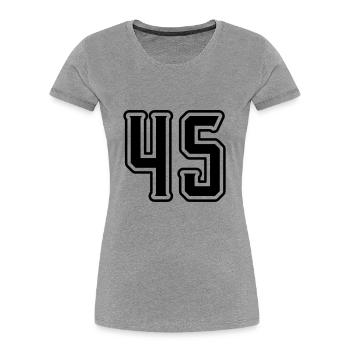 45 number symbol - Women's Premium Organic T-Shirt - heather grey - Front - Mia (176cm)