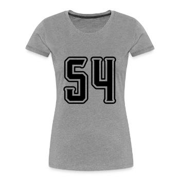 Symbole numérique 54 - T-shirt bio Premium Femme - gris chiné - Devant - Mia (176cm)