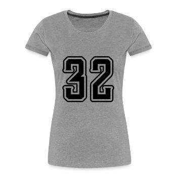 32 number symbol - Women's Premium Organic T-Shirt - heather grey - Front - Mia (176cm)
